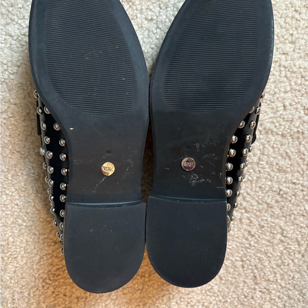 Zara Black Studded Women’s Loafers - Picture 4 of 6